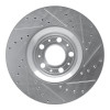 R1 03-09 Volvo S60 Front Left Drilled & Slotted Silver Brake Rotor