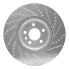 R1 07-16 Volvo S80 Front Left Drilled & Slotted Silver Brake Rotor