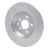 R1 07-18 Volvo V60 Cross Country Rear Left Drilled & Slotted Silver Brake Rotor