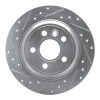 R1 07-10 Volvo S80 Rear Left Drilled & Slotted Silver Brake Rotor