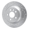 R1 07-10 Volvo S80 Rear Left Drilled & Slotted Silver Brake Rotor