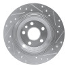 R1 07-10 Volvo S80 Rear Left Drilled & Slotted Silver Brake Rotor