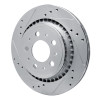 R1 00-00 Volvo V70 Rear Left Drilled & Slotted Silver Brake Rotor