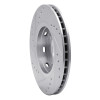 R1 00-04 Volvo V40 Front Right Drilled & Slotted Silver Brake Rotor