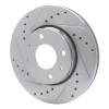 R1 00-04 Volvo S40 Front Left Drilled & Slotted Silver Brake Rotor