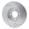 R1 00-04 Volvo S40 Front Left Drilled & Slotted Silver Brake Rotor