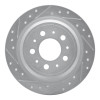 R1 98-00 Volvo S70 Rear Left Drilled & Slotted Silver Brake Rotor