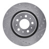 R1 98-04 Volvo C70 Front Right Drilled & Slotted Silver Brake Rotor