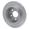 R1 97-98 Volvo S90 Rear Left Drilled & Slotted Silver Brake Rotor