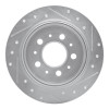 R1 95-97 Volvo 960 Rear Left Drilled & Slotted Silver Brake Rotor