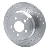 R1 96-04 Volvo 850 Rear Left Drilled & Slotted Silver Brake Rotor