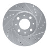 R1 93-95 Volvo 850 Front Right Drilled & Slotted Silver Brake Rotor
