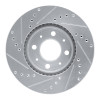 R1 93-95 Volvo 850 Front Right Drilled & Slotted Silver Brake Rotor
