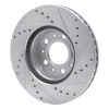 R1 91-95 Volvo 740 Front Left Drilled & Slotted Silver Brake Rotor
