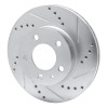 R1 82-90 Volvo 760 Series Front Right Drilled & Slotted Silver Brake Rotor