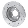 R1 82-90 Volvo 760 Series Front Right Drilled & Slotted Silver Brake Rotor