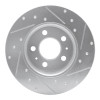 R1 67-72 Volvo 164 Front Left Drilled & Slotted Silver Brake Rotor