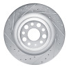 R1 21-25 Tesla Model S Rear Left Drilled & Slotted Silver Brake Rotor
