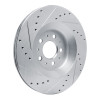 R1 20-25 Tesla Model Y Rear Right Drilled & Slotted Silver Brake Rotor