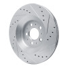 R1 20-25 Tesla Model Y Rear Left Drilled & Slotted Silver Brake Rotor