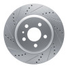 R1 17-25 Tesla Model 3 Rear Left Drilled & Slotted Silver Brake Rotor
