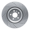 R1 17-25 Tesla Model 3 Rear Left Drilled & Slotted Silver Brake Rotor