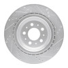 R1 17-25 Tesla Model 3 Rear Left Drilled & Slotted Silver Brake Rotor EDZ-26003L