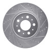 R1 17-25 Tesla Model 3 Front Right Drilled & Slotted Silver Brake Rotor EDZ-26002R