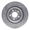 R1 17-25 Tesla Model 3 Front Right Drilled & Slotted Silver Brake Rotor EDZ-26002R