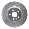 R1 12-21 Tesla Model S Front Left Drilled & Slotted Silver Brake Rotor