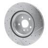 R1 12-21 Tesla Model S Front Left Drilled & Slotted Silver Brake Rotor