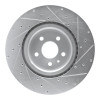 R1 12-21 Tesla Model S Front Left Drilled & Slotted Silver Brake Rotor