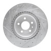 R1 12-21 Tesla Model X Front Right Drilled & Slotted Silver Brake Rotor