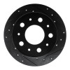 R1 14-21 Ram Promaster 3500 Rear Right Drilled & Slotted Black Brake Rotor