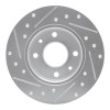 R1 81-83 Renault Fuego Front Right Drilled & Slotted Silver Brake Rotor