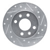 R1 81-87 Renault Encore Front Right Drilled & Slotted Silver Brake Rotor