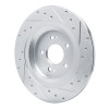 R1 22-25 Hyundai Ioniq 6 Rear Left Drilled & Slotted Silver Brake Rotor