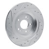 R1 22-25 Hyundai SANTA FE Rear Right Drilled & Slotted Silver Brake Rotor