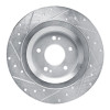 R1 22-25 Hyundai SANTA FE Rear Right Drilled & Slotted Silver Brake Rotor
