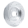 R1 21-25 Hyundai SANTA FE Rear Right Drilled & Slotted Silver Brake Rotor