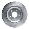 R1 21-25 Hyundai SANTA FE Rear Right Drilled & Slotted Silver Brake Rotor