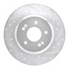 R1 21-25 Hyundai SANTA FE Rear Right Drilled & Slotted Silver Brake Rotor