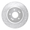 R1 21-25 Hyundai SANTA FE Rear Left Drilled & Slotted Silver Brake Rotor
