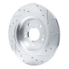 R1 21-25 Hyundai SANTA FE Rear Left Drilled & Slotted Silver Brake Rotor