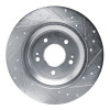 R1 21-25 Hyundai SANTA FE Rear Left Drilled & Slotted Silver Brake Rotor