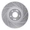 R1 20-25 Hyundai Palisade Front Right Drilled & Slotted Silver Brake Rotor