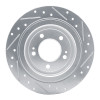 R1 17-25 Hyundai Nexo Rear Left Drilled & Slotted Silver Brake Rotor