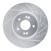 R1 18-23 Genesis G70 Front Right Drilled & Slotted Silver Brake Rotor