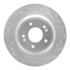 R1 18-23 Genesis G70 Rear Right Drilled & Slotted Silver Brake Rotor