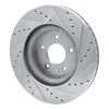 R1 18-23 Genesis G70 Front Left Drilled & Slotted Silver Brake Rotor